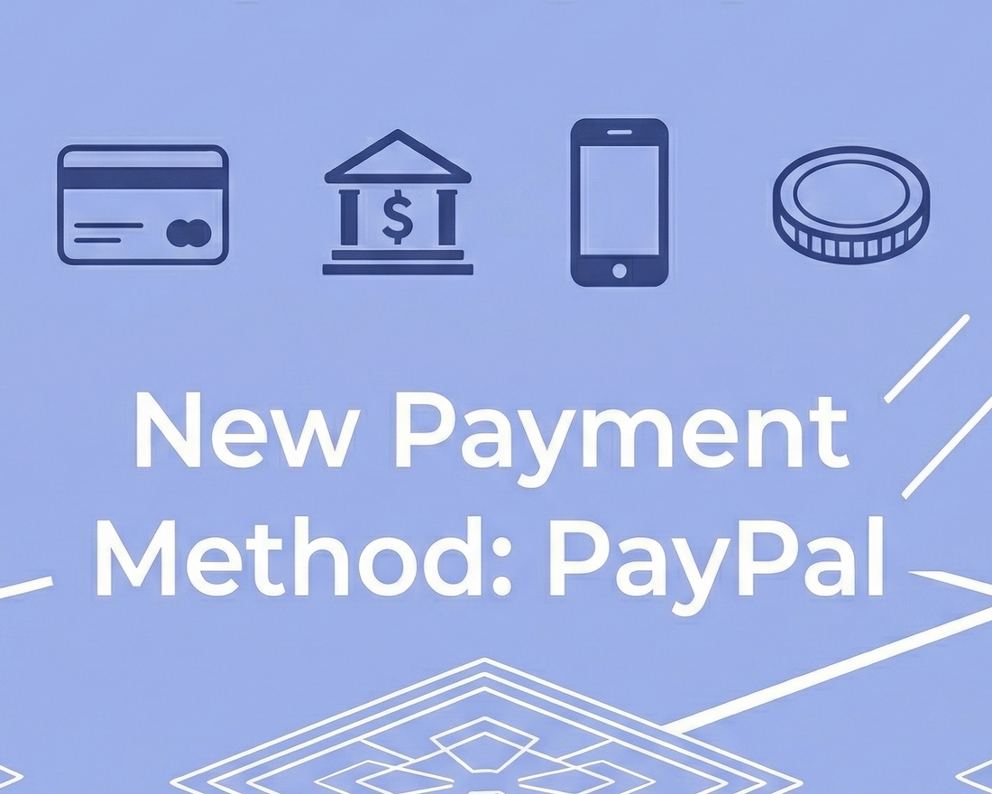 📣【公告】新增支付方式「PayPal」